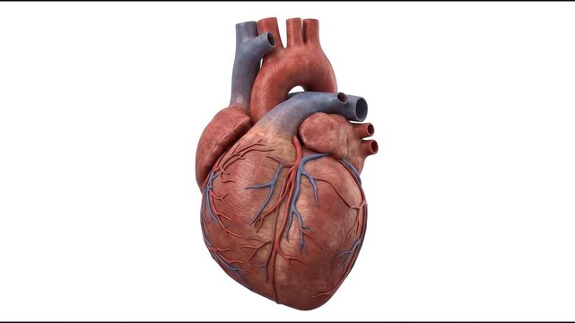 Human Heart Beat 3D Model Isolated on White Background