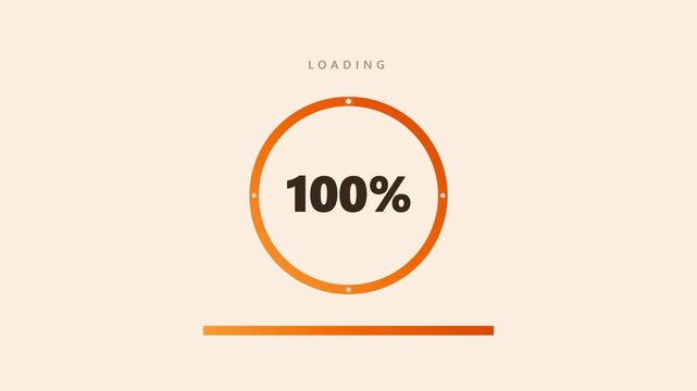 Circular loading progress bar with percentage counter on minimal light background