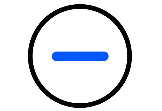 Blue minus sign in circle icon transparent background