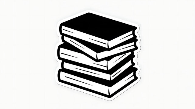 Stack of books with halftone texture in a monochrome comic book style.book, teacher, education, design, cognition, stack, learning, school, lesson, library, 