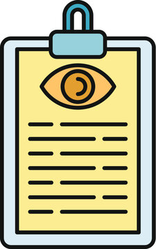 Clipboard showing an eye icon and text representing a medical vision report