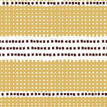 Modern plaid geometric abstract seamless pattern. Contemporary gingham, black houndstooth, mustard yellow madras, oversized check, micro dot check