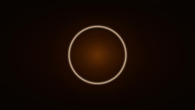Glowing neon number sequence counting from one to five in circular frame