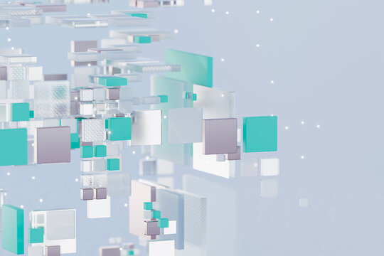 3D Blue Digital Matrix
