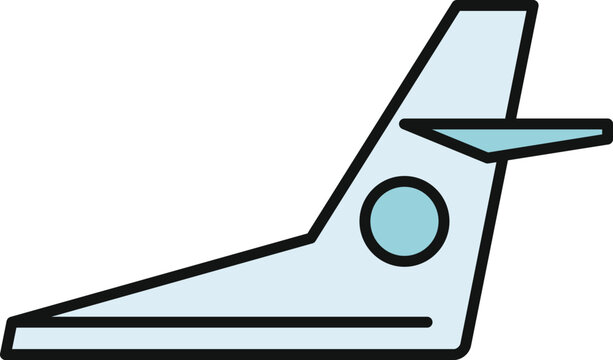 Airplane tail vector icon depicting global travel and flight