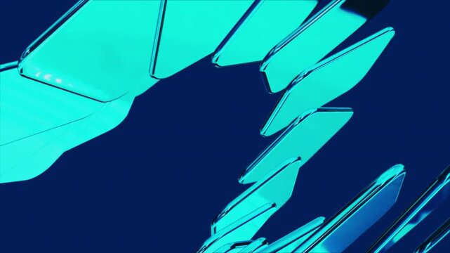 Abstract Background Composition with Dynamic Neon Blue Geometric
