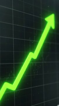 Graphical Representation of Continuous Growth: Analyzing Progress through an Upward Trend in a Data Visualization Plot with a Bright Green Arrow Indicating Improvement