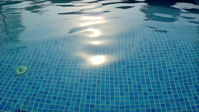 Swimming pool water surface with gentle ripples