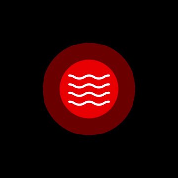 Flood Warning Red Icon on Alpha Background for Weather Emergency App Interface