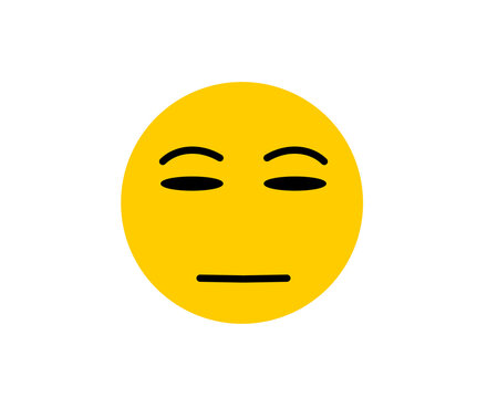 Yellow neutral face emoji with an unimpressed expression, isolated on a clean white background