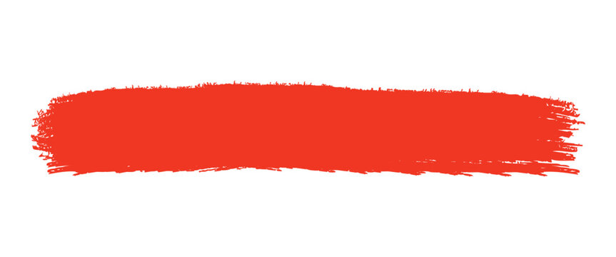 Red paintbrush stroke line vector for horizontal text underline and strikethrough banner