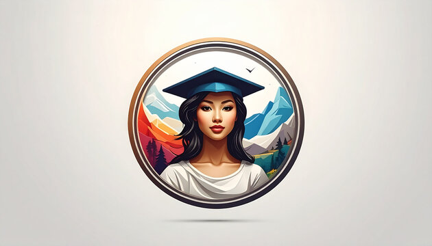 Woman graduation cap portrait