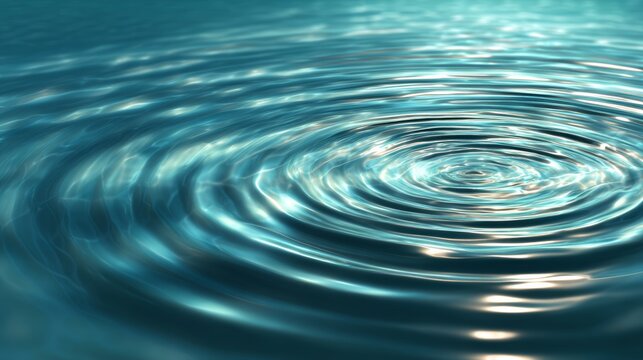 Clear blue waves gently ripple on water surface as light reflections enhance tranquil atmosphere