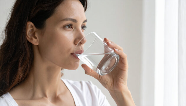 Woman drinking water