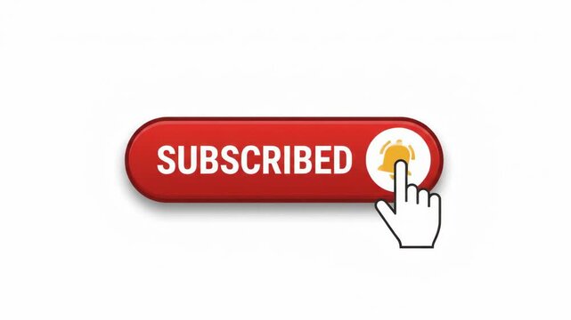  3D animated interface element designed to boost channel subscriptions and follower engagement.