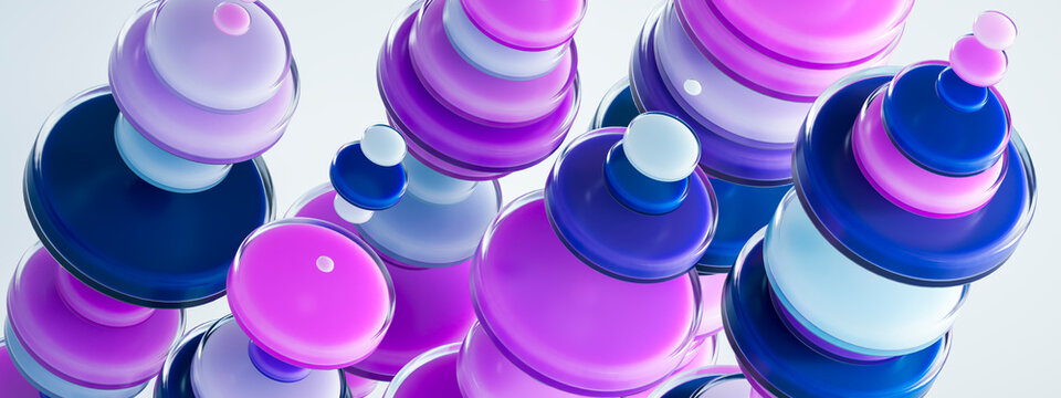 3D Purple Bubble Field