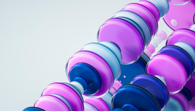 3D Violet Organic Cluster