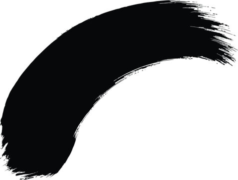 Diverse collection of black grunge brushes paint strokes and artistic elements for creative digital designs and textures
