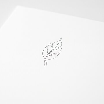 Elegant Continuous Line Leaf Symbol