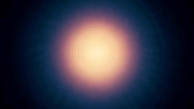 A Radiant Core Surrounded by Concentric Waves: A Captivating Visual Exploration of Light and Geometry in a Dark Environment