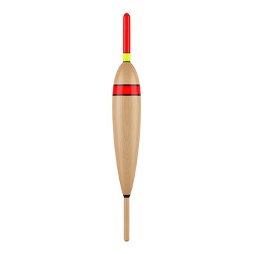 Wooden fishing float isolated on white background