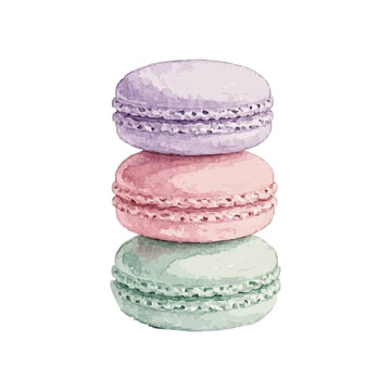 Vector watercolor macaron