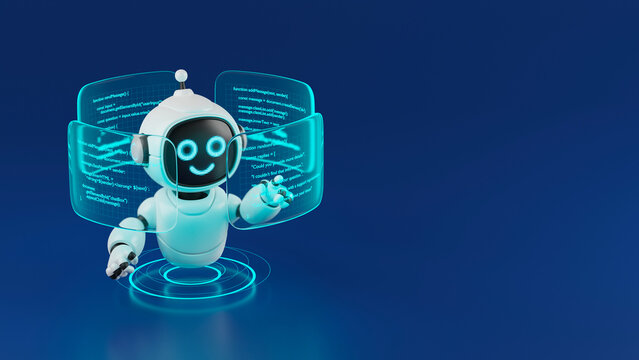 AI agent robot workflow automation orchestrator artificial intelligence data coding icon flow process assistant technology futuristic 3d rendering.