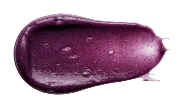Deep purple shimmering cosmetic gel smear for beauty skincare and makeup product display