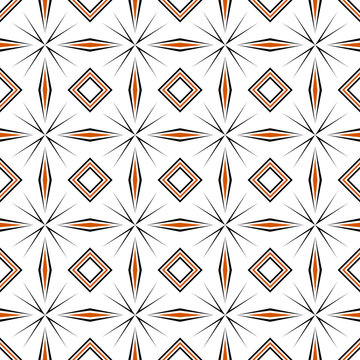 Diamond and Star Shaped Abstract Geometric Art Deco Style Pattern Background