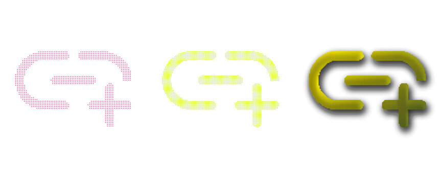 Add link icon variations with dotted solid and blurred effects on transparent background