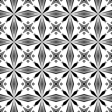 Monochrome Cross Abstract Geometric Art Deco Style Pattern Background