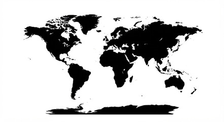 black and white world map vector silhouette design © Wiji