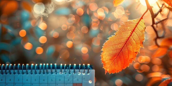 Day 28 of October marked on a color-coded calendar. Autumn season with a blank area for text