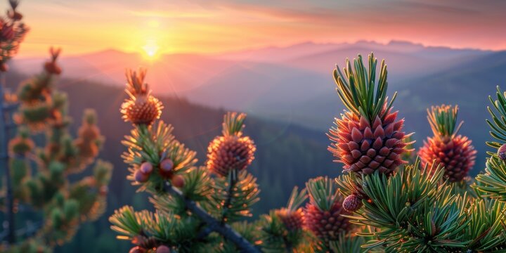 Close-Up of Pine Pollen Cones