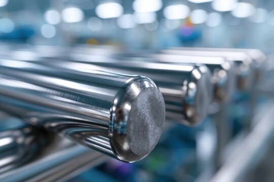 Polished Steel Rods in Factory