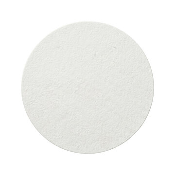 Blank white paper drink coaster in circular shape for restaurant branding and mockups