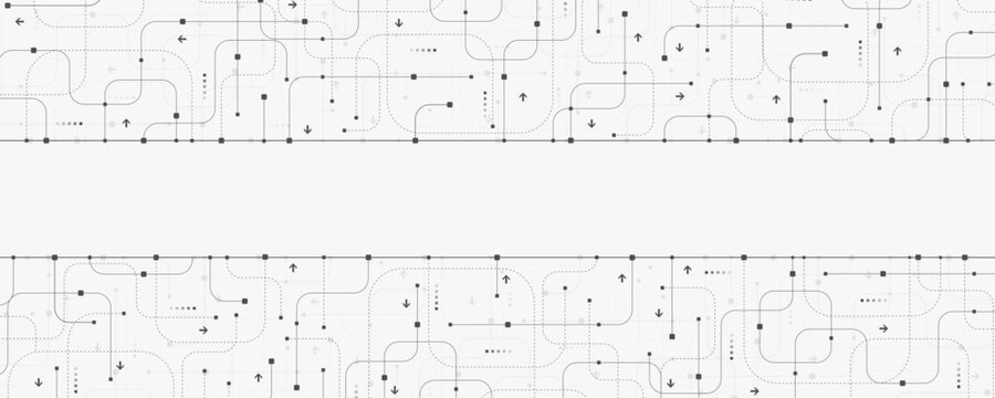 Abstract background with technology circuit board texture. Modern electronic motherboard texture. Engineering and communication concept for header, web banner, website, presentation.