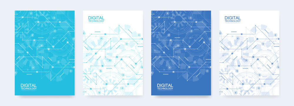 Abstract digital technology cover template design for a report and brochure, flyer, leaflets, poster, header, banner, website, presentation. Vector illustration