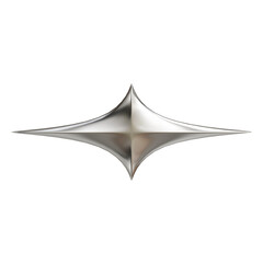 Metallic Chrome 3D Y2K Star Graphic Element © miber duwur