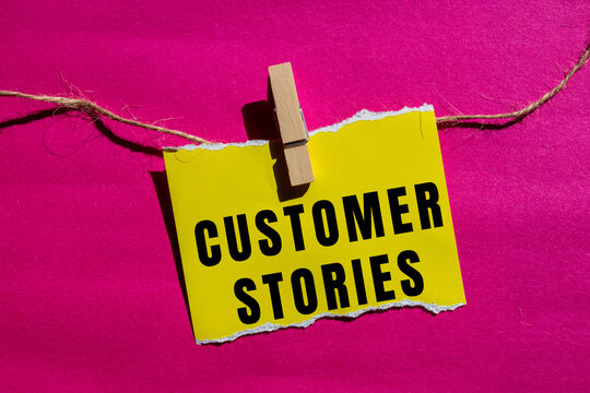 Customer stories text concept photo