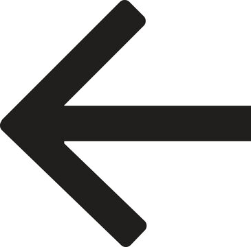 Black left arrow back navigation icon vector for UI and interface