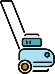 Fototapeta premium Push lawn mower icon representing yard maintenance and lawn care