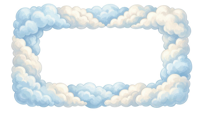 Cloud frame border isolated on transparent background