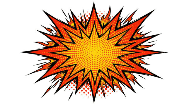 Comic book explosion speech bubble isolated on transparent background