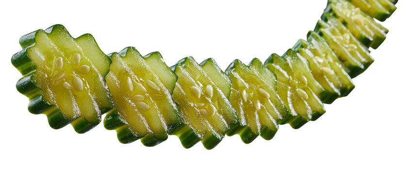green crinkle cut pickle slices 