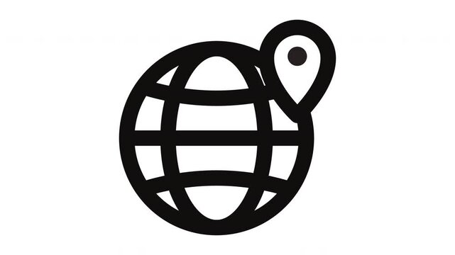 geolocation animated Line Icons Premium 4K, Modern Minimal Outline Motion Graphics Collection