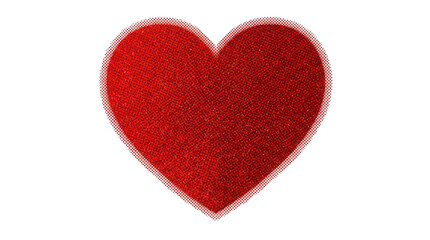 Fototapeta premium Red heart shape with a halftone dot pattern isolated on transparent background