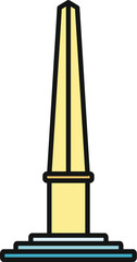 Obraz premium Obelisk monument icon illustrating a tall, tapering, four sided stone pillar