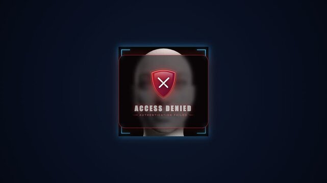Biometric face id scan failure with access reject message. 4K Video