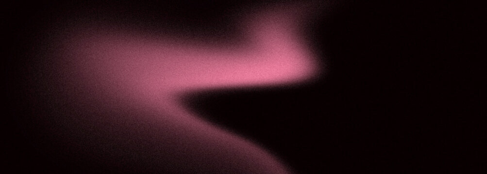 Abstract Grainy Pink Wave Gradient Background, Dark Aesthetic Soft Glow Light Flare Texture Overlay for Modern Minimalist Banner and Cover Design